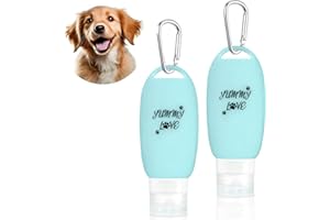 CHCAES 2 Stück 90ml Futtertube zum Befüllen Hund Befüllbare Tuben für Hunde mit Karabiner Nassfutter Silikon Reiseflaschen Abfüllflaschen Zubehör für Hundetraining als Belohnung