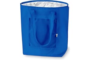 PROMOTIONGIFT Borsa termica pieghevole riutilizzabile, shopping, borsa da spiaggia leggera e resistente, con rivestimento interno in alluminio con perfetta funzione di raffreddamento