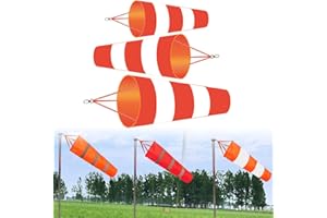 DONKIVVY Windsack – Ripstop-Polyester Windrichtungsmessung Socke Tasche mit reflektierendem Gürtel – für Outdoor Flughafen Bauernhof & Park – Orange