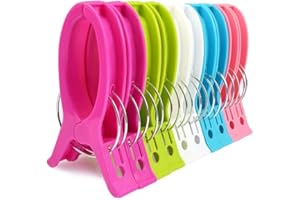 TOKERD 10 Pezzi Extra Grande Mollette per Telo Mare Mollette in Plastica Colori Brillanti Clip per Telo Mare di Vestiti Antivento Pioli Supporti per Telo Mare, Trapunta, Tappeto