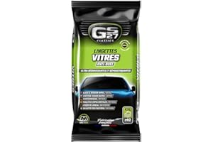 GS27 - Lingettes Vitres Voiture - 100% Viscose Naturelle - Action Anti-Buée - 40 Lingettes Voiture XXL