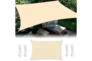 Newtic Voile d'ombrage Imperméable, Toile Imperméable Une, Toile Ombrage Rectangle, pour Abri de Jardin, de Patio ou d’Arrière-Cour avec Protection Solaire Anti-UV pour l’Extérieur