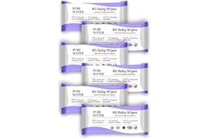 SWEET CAREFOR Pure Water Baby Wipes, 99% Water, Organic Aloe Vera, Fragrance-Free, Hypoallergenic (Pack of 6 (6x80PCS))