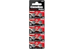 Camelion 12051010 - Alkaline Knopfzellen-Batterie ohne Quecksilber AG10/LR54/LR1130/389 mit 1,5 Volt, 10er Set, Kapazität 78 mAh