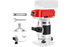 CONBLOM Cordless Palm Router for Milwaukee M18 Battery, Brushless Hand Held Edge Router Trimmer for Wood Working Slotting, Trimming, Carving 1/4" Collet (NO Battery)
