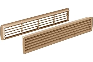 Gedotec Rejilla de ventilación | 457 x 92 mm | 1 pieza | Rejilla de puerta de plástico ABS de arce | Ventilación de puerta para puertas de 35-40 mm de grosor | Rejilla de ventilación angular