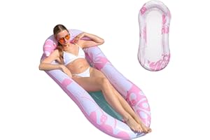 Jadin Materassino Gonfiabile Mare, Lettino da Piscina Relax con Poggiatesta, Materasso Amaca Galleggiante in Acqua, Giocattoli per Piscina, Lettini per Spiaggia, 150 x 78 cm, Verde