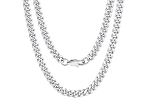 ChainsPro Stainless Steel Chains for Men Curb Cuban Necklace,4/6/10/14 (Gift Wrapped)