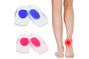 HEEDPEIUR Fersensporn Einlagen Gel, 2 Paar Silikon Fersenkissen Fersensporn, Fersenpolster Einlagen, Fersenpolster Fersenschutz, Damen Herren Orthopädische Geleinlagen für Schuhe Ferse Gel Schuheinlagen