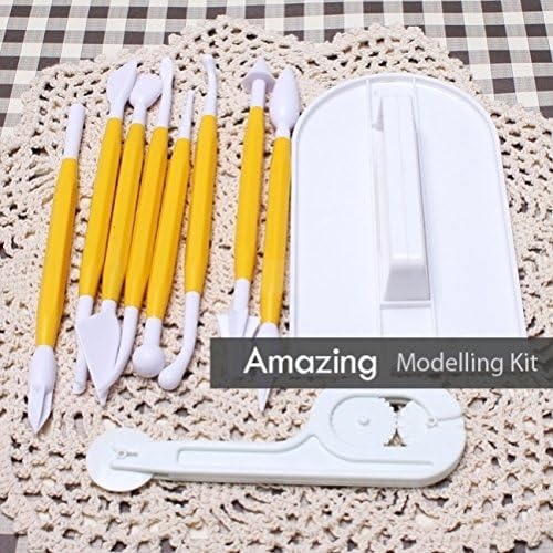 NorbertBerkeley 10 Piece cake modelling decorating tool kit with fondant cutter and Embosser by