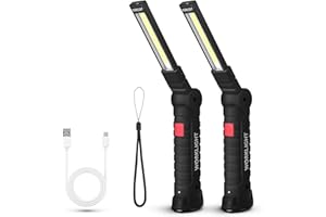Suranew Torcia LED da Lavoro Ricaricabile USB lampada magnetica COB di Ispezione 5 modalità e Gancio per Auto/Campeggio/BBQ/Home e di Emergenza