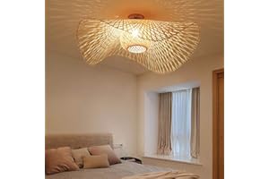 HYQJUNE Vintage lampa sufitowa rattanowa okrągła lampa sufitowa retro bambusowa rattanowa sypialnia lampa sufitowa salon lampa wisząca gabinet balkon wejście lampa sprzętowa światło [klasa