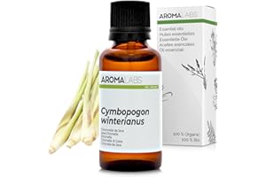 Aroma Labs - Citronela De Java - Aceite Esencial Orgánico - Quimiotipado y Certificado AB - 30 mL