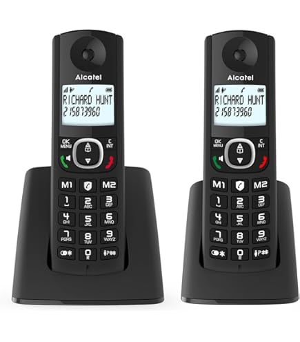 Philips M4702B/12-2 Téléphones Fixes Sans Fil DECT, écran 4,6 Cm, écran LCD, Rétroéclairage, Agenda 50 Chiffres, Mains Libres, Touches Programmables, HQ- Sound - Noir (Compatible : ES, Par