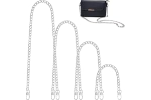 BINJCE 4 Pièces Chaîne de Sac Chaîne en Métal Bandoulière Chaîne Bandoulière Bandoulière pour Sacs DIY Chaîne Plate Sangle Remplacement Bandoulière Chaîne pour Femmes Sacs à Main Bandoulière Sac à Main