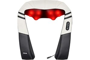 Nevvue Massaggiatore Cervicale, Massaggiatore Schiena e Collo, Massaggio Cervicale con Riscaldamento, con 3D Shiatsu Tre Velocità, per Spalle, Piedi, Bracci, Gambe