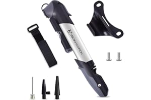 VeloChampion Mini Bicycle Pump with Frame Mount. Portable Alloy Pump For Presta, Schrader and Dunlop Valves. Suitable for All Bikes - Road, Mountain & BMX