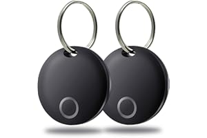 EWENYS Trova Localizzatore Chiavi per Apple IOS Dov'è, Bluetooth Trova Oggetti con Allarme Lampeggiante e IP67 Impermeabile, Smart Tracker Tag per Borse, Portafoglio, Bagagli(2 Pezzi, Nero)