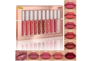WESMAT Set di rossetto 10 pezzi, rossetto opaco, set di rossetto impermeabile, rossetto antiaderente tazza, set regalo trucco labbra (01#)