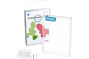 CaSZLUTION 1PC Clear Acrylic Video Game Box Protector for Wii, Gamecube, PS2, Xbox 360 Game Case, 3mm Thick Dustproof Wall Storage Holder Standard DVD Display Case (Case Only)