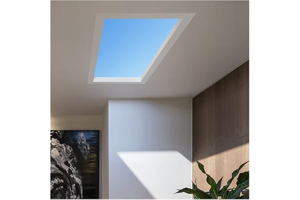 PFHKTO Luz LED Inteligente de Cielo Azul, Lámpara de Techo Transparente Artificial para Sala de Estar, Oficina, Estudio, Baño(Doodle Smart,I 300 * 600mm)