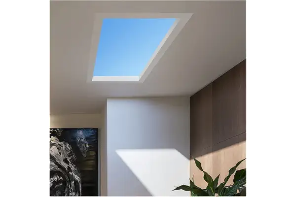 PFHKTO Luz LED Inteligente de Cielo Azul, Lámpara de Techo Transparente Artificial para Sala de Estar, Oficina, Estudio, Baño(Doodle Smart,I 300 * 600mm)