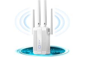 DOBWGXZ 2025 Ripetitore WiFi Potente per Casa, Amplificatore WiFi Facile da Configurare, Extender WiFi 300Mbps 2.4GHz con Porta LAN, Compatibile con Router e Modem(4 Antennas)