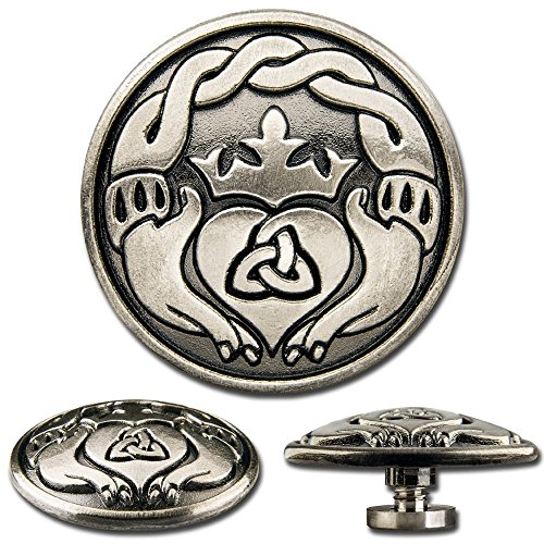 Celtic Concho Schraubzierniete, Zierniete, Schraubniete, Screwback Concho, Keltisch Calddagh No. 1