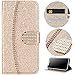 Produktbild Sycode Diamant Hülle für Huawei P20 Pro,Luxus Noble Elegant Huawei P20 Pro Bling Funkeln 3D Diamant Strass Gold Kette Muster Kristall Rhinestone Flip Brieftasche Hülle mit Magnetverschluß Kartensteckplätze Stilvoll Handtasche PU Leder Glänzend Flip Wallet Handyhülle Schutzhülle Klapphülle Standfunktion Case Cover für Huawei P20 Pro-Gold