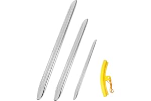 Satisby Leve Smontagomme 10" 12" 16" Leve Smontagomme Moto，Acciaio al Carbonio Cromato,con 1Pcs Protezioni Cerchione per Riparazione Moto Auto