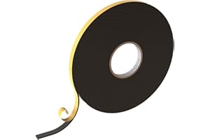 Lumonic 10m Tasma uszczelniajaca EPDM Samoprzylepna 10mm x 2mm | Tasma uszczelniajaca z gumy piankowej do okien i drzwi | Uszczelka okienna, uszczelka drzwi, gumowa uszczelka chroniaca przed zimnem