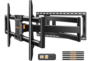 Perlegear Soporte TV Pared Brazo Largo 42 a 90 Pulgadas hasta 68 kg con Movim Compl, Exten Larg 1018 mm Soporte TV en Esquina Preensambl con Gir Compl Inclin, Máx VESA 800x400 mm
