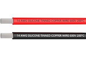 TUOFENG 14 Gauge Wire 3 metri [1,5 m nero e 1,5 m rosso] cavo elettrico - 14 awg cavo metallico in silicone aggancio - cavo flessibile in silicone di filo di rame stagnato