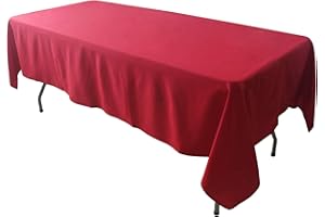 KaitatsuSen Oblong Rectangular Polyester Fabric Tablecloth, Red, 150x200 cm