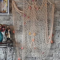 Miyare Red pesca decoracion Decorativa Estilo Mediterráneo Cosido a Mano (Blanco)