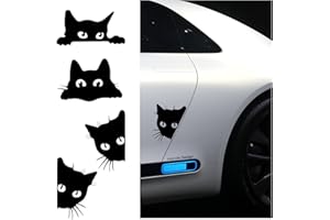 IOO6Z8SY Schwarzes Katzen cartoonartig auto Aufkleber,Wasserdicht, UV-beständig, Autoaufkleber für glatte Oberflächen,auto,kfz(16cm*21cm, 6 Stück)
