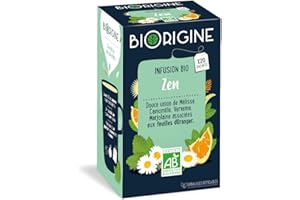 BiOrigine - Infusion bio - Infusion Zen Coquelicot Oranger Mélisse Basilic pour un pause gourmande - Produit naturel - 20 sachets
