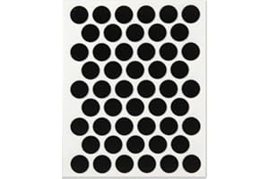 Bricoroll - Parches Adhesivos Cubretornillos para Muebles - Diámetro de 14 mm - PVC diseño Negro Liso - Pack de 50 Unidades - Elegancia y Protección Duradera para Muebles - Diseño Negro Liso