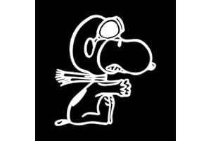 GESAR ART IN PROGRESS Gesar - Adhesivo Snoopy Piloto - Snoopy Piloto - Adhesivo para Coche y Moto - Adhesivo para Dormitorio - Apto para todos los modelos de Mac - Fantasía Divertida - Tamaño 9 x 10 cm (Blanco)
