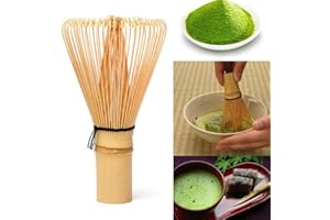 Fonyiunce Batidor de Matcha Tradicional de Bambú| Batidora te Matcha|Herramientas Premium de Bambú Natural|Preparación de Polvo de Matcha|Herramientas y Gadgets Cocina para Hacer té (100 Dientes)