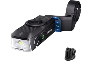 RAVEMEN FR1000 Fanale Anteriore per Bici Illuminazione Notturna e Visibilità Diurna Compatibile con Garmin/Wahoo/Bryton Ciclocomputer, Luce e supporto Integrati, Accensione/Spegnimento Automatico IPX6