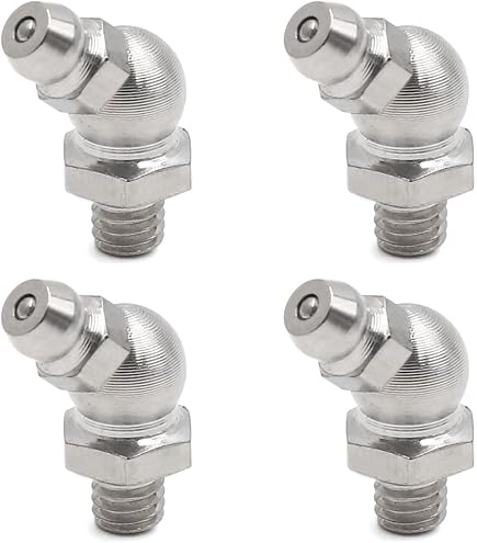 10 Raccords à Graisse Acier Inox 304 - Filetage M8x1mm - Pour Lubrification Mécanique