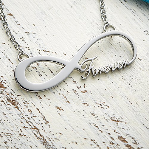 Schmuckset – Edelstahl Kette Silber mit Anhänger Forever und dunkle Magische Geschenkbox mit Gravur – Das Beste – Schmuck-Geschenk für Damen als romantische Geschenk-Idee für Verliebte - 2