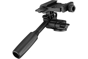 Camnoon Tête inclinable panoramique à 3 Voies 360 ° Charge utile panoramique 3KG avec poignée Plaque de dégagement Rapide Universel 1/4 Montage pour Montage sur trépied de caméra