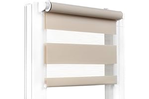 GENERIC Fenster DEKOR - Rollos für Fenster Beige - Klemmfix Rollo ohne Bohren B90 x H120 cm - Doppelrollo mit Einer Breiten Auswahl an Größen und Farben - Blickdichte Rollos, einfach zu montieren