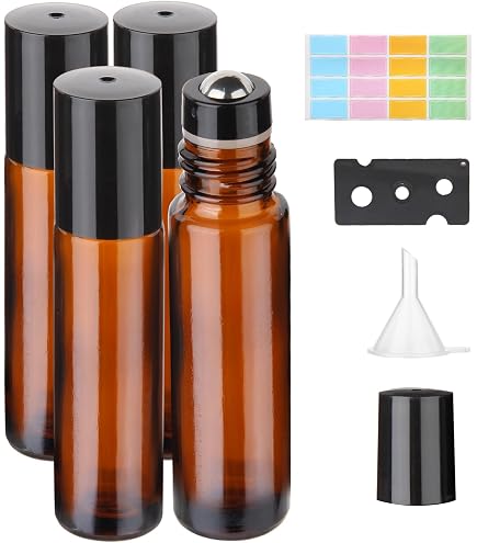 12 Mini Flaconi In Vetro Da 1 Ml Con Roll-on - Ricaricabili Per Oli Essenziali, Profumi E Campioni - Tappo Oro