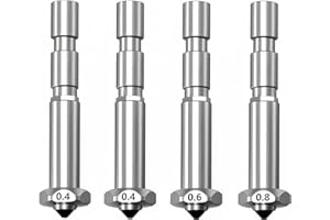 LANKEGU Kobra 3 Max Ugello 0,4/0,6/0,8 mm, ugello a sgancio rapido integrato in acciaio temprato, flusso elevato, alta velocità, ugello a caldo per stampante 3D Anycubic Kobra 3 Max, 4 pezzi
