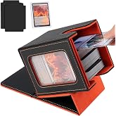 Aolso Commander Card Box, Holds Over 100 Cards, Magnetic Flip Card Storage Box with 2 Dividers + 1 Rigid Protector, for MTG P