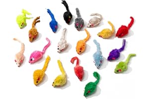 FAYAHAR 12 Pezzi Giocattoli per Gatti, Topi Giocattolo con Erba Gatta, Giocattolo di Peluche Topo, Interattivi per Gatti, Colorati e Divertenti, Giocattoli di Peluche Colorati per Kitten