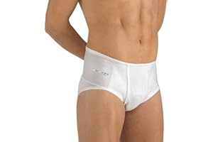 PAVIS Medically approved - 100% Italian Cotton - Men's Hernial Briefs - Inc.FREE Hernia Pads - Supplied to the NHS for effective containment of inguinal hernia